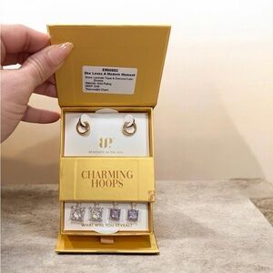 Charming Gold and Purple Hoop Earrings